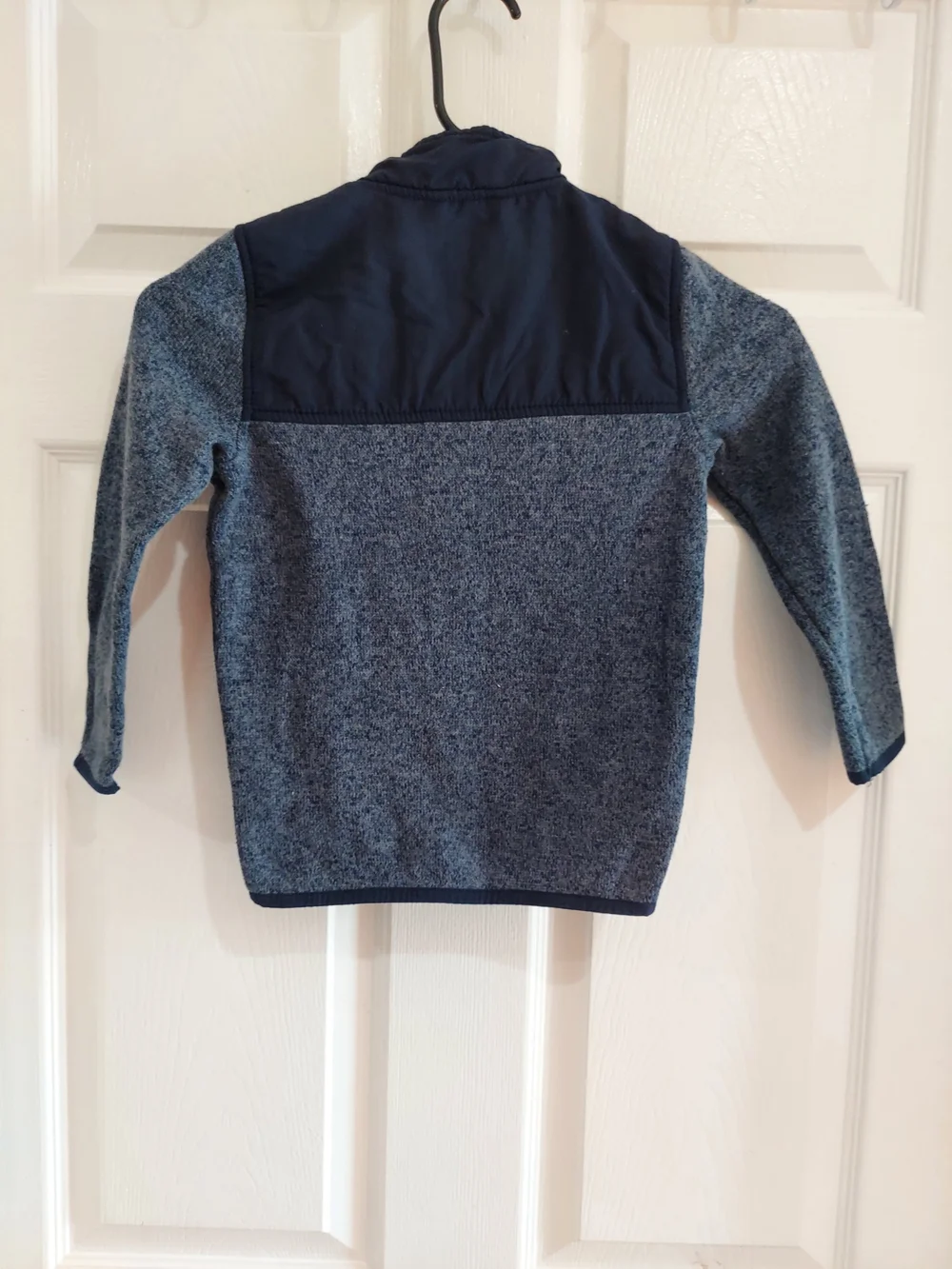 The Children's Place Heathered Navy & Navy Panel Zip-Up Hoodie